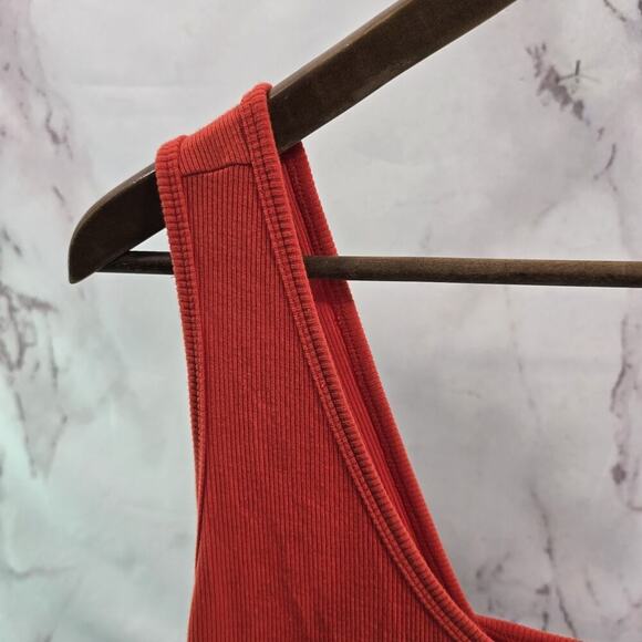 Cabi Tank Top Womens Small Orange Busy Geranium Ribbed Square Back 5935 - Picture 2 of 10